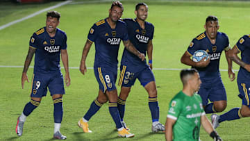 Argentinos Juniors v Boca Juniors - Copa Diego Maradona 2020 - Mauro Zárate festeja su gol.