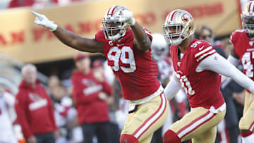 49ers DT DeForest Buckner celebrates. 
