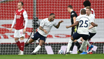 Sterling celebrates his opening goal 