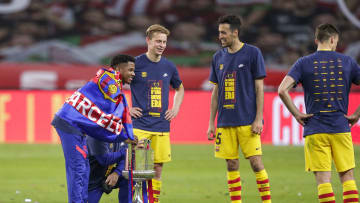 Ansu Fati, De Jong y Busquets