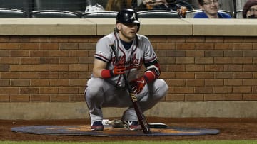 Josh Donaldson waiting on deck against the New York Mets 