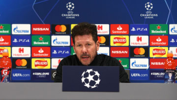 Simeone en la rueda de prensa previa al debut en Champions