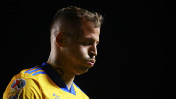 El jugador de los Tigres UANL Nicolás López.