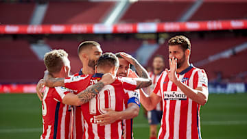 Los jugadores del Atlético de Madrid celebrando un gol