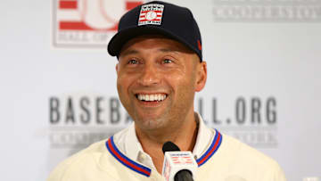New York Yankees' Derek Jeter at Baseball Hall of Fame Press Conference