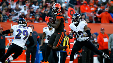 Cleveland Browns receiver Jarvis Landry underwent hip surgery earlier this month. 