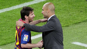 Lionel Messi y Pep Guardiola