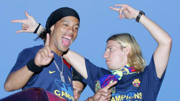 Barcelona's football players Brazilian R