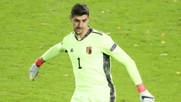 Courtois durante el partido contra Inglaterra la semana pasada