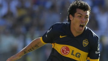 Gary Medel celebrando con Boca Juniors