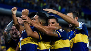 Boca Juniors y su equipo frente a Deportivo Independiente MedellÌn.