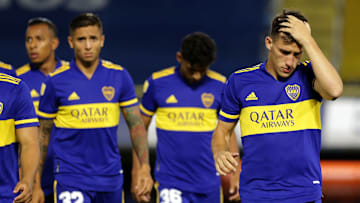 Boca Juniors v Talleres - Copa de la Liga Profesional 2021 - Boca, preocupado.