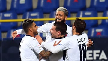 L'esultanza dell'Italia L'esultanza dell'Italia