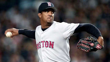 Pedro Martínez en sus días de gloria en Boston 