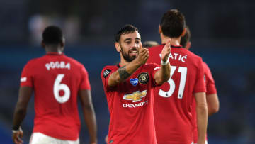 Bruno Fernandes, double buteur face à Brighton. 