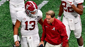 Former Alabama QB Tua Tagovailoa and coach Nick Saban