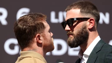 "Canelo" Alvarez y Caleb Plant se fueron a las manos durante una rueda de prensa