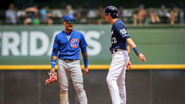 Cubs shortstop Javier Baez and Brewers outfielder Christian Yelich