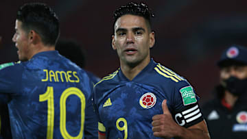 El delantero Radamel Falcao celebra un gol.