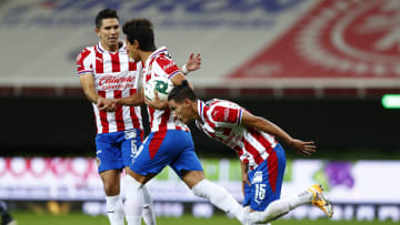 Molina, Macías y Antuna celebrando el gol del empate.