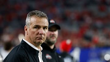 Former Ohio State head coach Urban Meyer at the Fiesta Bowl matchup between Ohio State and Clemson