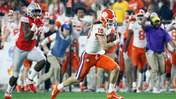 Clemson Tigers QB Trevor Lawrence has learned to be dominant running out of the backfield.