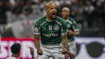 Corinthians v Palmeiras - Brasileirao Series A 2019 - Felipe Melo festeja un gol.