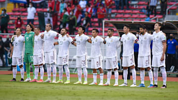 Jugadores de México previo al partido ante Costa Rica.
