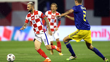 Brozovic durante un match con la Croazia