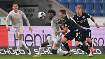 Versucht Kingsley Coman zu stoppen: Fabian Kunze (r.)