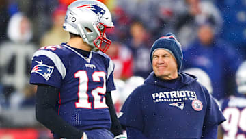 New England Patriots head coach Bill Belichick and QB Tom Brady