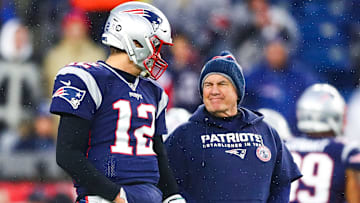 Patriots head coach Bill Belichick and former quarterback Tom Brady