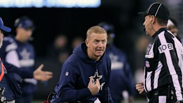 Jason Garrett durante un partido de NFL entre Dallas Cowboys y New York Giants