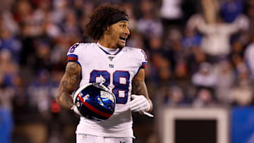 Engram walking off the field during a game vs. the Cowboys