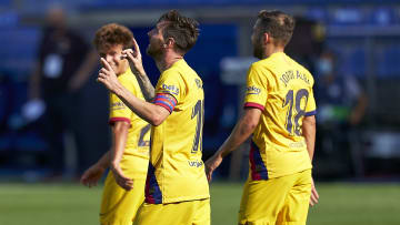 Lionel Messi, auteur d'un doublé, va certainement terminer Pichichi de Liga. 