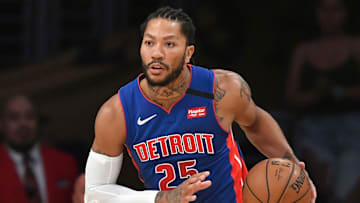 Pistons PG Derrick Rose vs Los Angeles Lakers