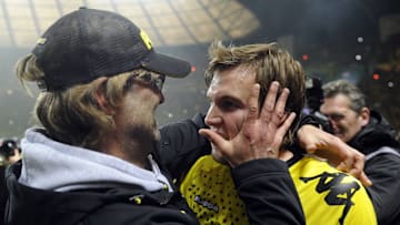 Jürgen Klopp (l.) richtete ein paar emotionale Worte an Kevin Großkreutz (r.)