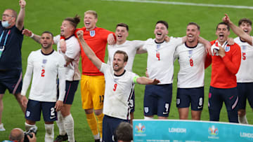 Die Freude bei den Three Lions ist - wenig überraschend - auf dem Höhepunkt