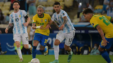 Brasil e Argentina medem forças pelas Eliminatórias da Copa do Mundo.  