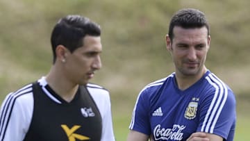 Lionel Scaloni y Ángel Di María.