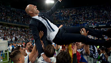 Zinedine Zidane celebrando un título.