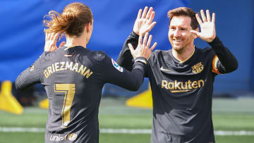 Messi y Griezmann anotaron casi la mitad de los goles del Barcelona