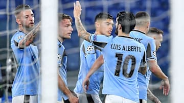 L'esultanza della Lazio