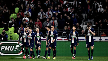 Le PSG lors de leur demi-finale de Coupe de France contre Lyon. 