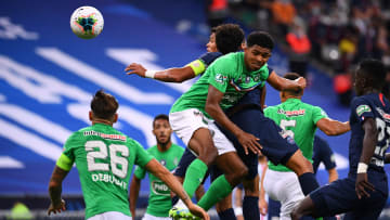 Wesley Fofana, à la lutte avec Marquinhos pendant la finale de la Coupe de France.
