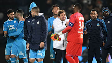 André Villas-Boas avec ses joueurs Olympique de Marseille.