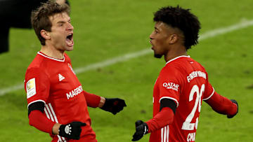 Retteten dem FC Bayern einen Punkt gegen RB Leipzig: Thomas Müller und Kingsley Coman (v.l.)