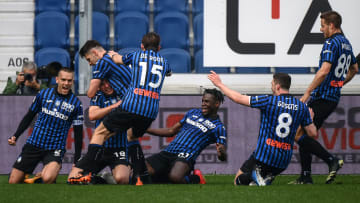 La festa dell'Atalanta dopo il gol vittoria