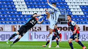 Alessio Cragno e Cristiano Ronaldo
