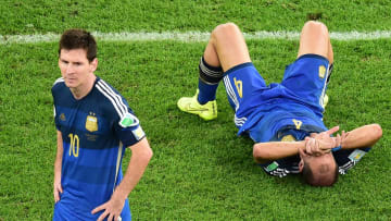 Zabaleta y Messi en la final del Mundial